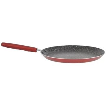 Tigaie pentru Clatite, 26 cm, din Aluminiu cu Strat Antiaderent, pentru Inductie, Metal Red