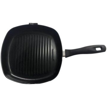 Tigaie pentru Gratar, Otel, Invelis Antiaderent, 24 x 24 cm, Neagra, Grunberg