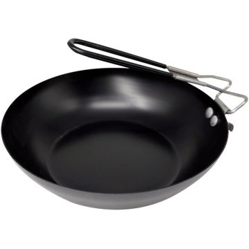 Tigaie Wok din Otel, Invelis Antiaderent, Maner Rabatabil, 24 cm, Neagra, Grunberg