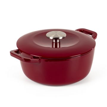 Vas de copt cu capac, Luigi Ferrero, Opera FR-2910, 22x9.5 cm, 3.1 L, fonta emailata