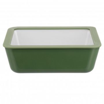 Vas Sticla Termorezistenta cu Capac Sticla, Verde, Capacitate 2.6 l, Lexi Home