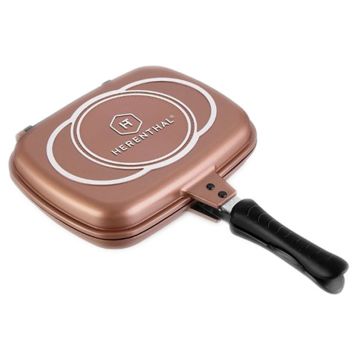 Tigaie dubleta Herenthal, 32 x 24 cm, interior marmorat, maner ergonomic, Cooper