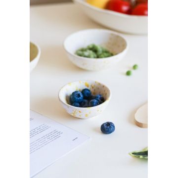 Bol ceramic, Hermia, 886SVN1104, Galben/Alb