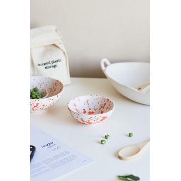 Bol ceramic, Hermia, 886SVN1109, Portocaliu/Alb