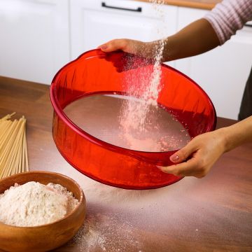 Cana cu sita pentru cernut, L'essentiel Maison, 328MKP1151, Dimensiune 2: 33 x 30 x 9 cm (1 bucată), Rosu