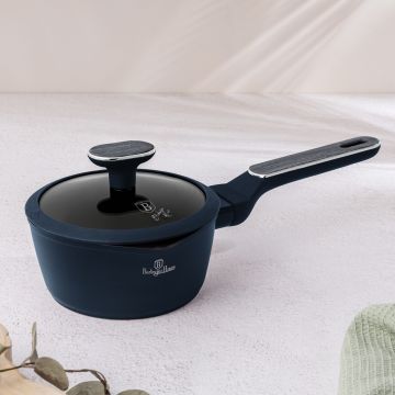 Cratita cu capac Berlinger Haus, Deep Sea, 16 cm, 1.2 L, aluminiu forjat, albastru mat/gri