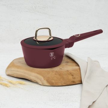 Cratita cu capac Berlinger Haus, Leonardo, 16 cm, 1.2 L, aluminiu forjat, visiniu mat