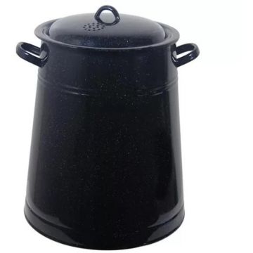 Garnita Emailata pentru Untura, 20 l, Negru, Emailul Medias