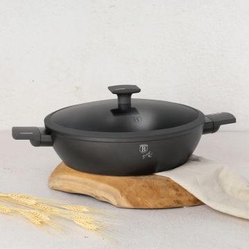 Oala cu capac Berlinger Haus, Anthracite, 30 cm, 4.5 L, aluminiu forjat, antracit mat