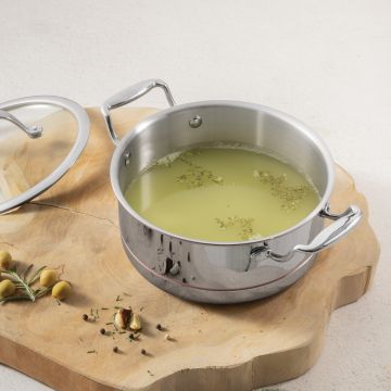 Oala cu capac Berlinger Haus, Copper Touch, 20 cm, inox/aluminiu, argintiu