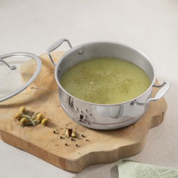 Oala cu capac Berlinger Haus, Copper Touch, 24 cm, inox/aluminiu, argintiu