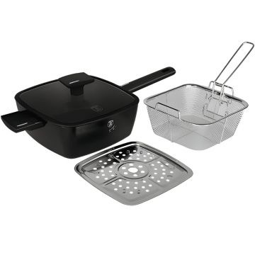 Set 4 piese pentru gatit Berlinger Haus, Monaco, 24x24x9 cm, aluminiu, negru