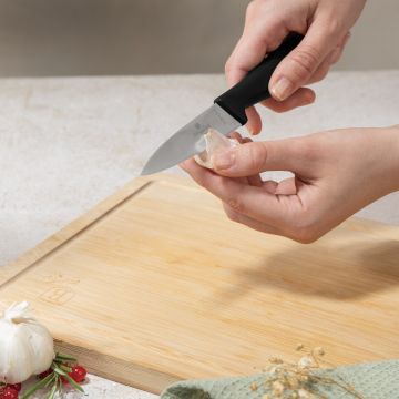 Set 5 cutite cu suport rotund Berlinger Haus, Black Rose, inox/bambus, negru/natur