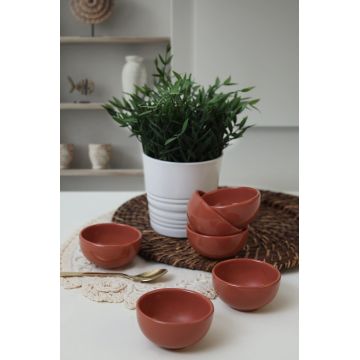 Set boluri ceramice (6 bucăți), L'essentiel Maison, 275KRM2350, Antibacterian, Caramiziu