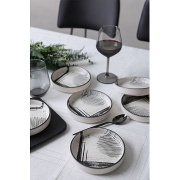 Set boluri ceramice (6 bucăți), L'essentiel Maison, 275KRM2360, Antibacterian, Alb/Negru