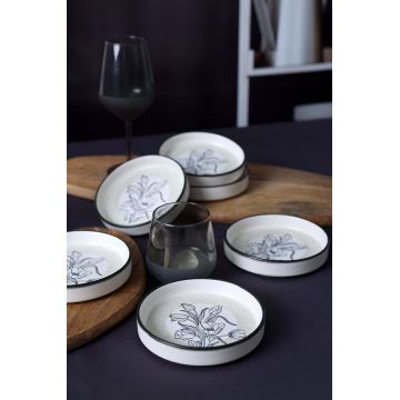 Set boluri ceramice (6 bucăți), L'essentiel Maison, 275KRM2361, Antibacterian, Alb/Negru