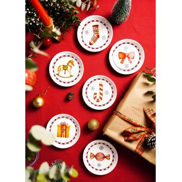 Set boluri pentru aperitive, Hermia, 280TMA1650, Alb/Rosu