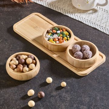 Set boluri pentru aperitive, Hermia, 964FRM3321, Dimensiuni tavă: 11 x 30 x 1 cm (1 bucată), Multicolor