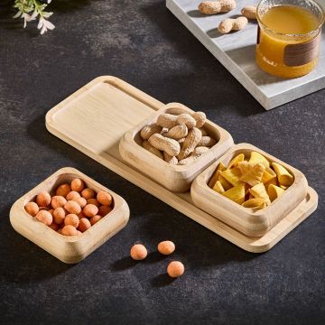 Set boluri pentru aperitive, Hermia, 964FRM3322, Dimensiuni tavă: 11 x 30 x 1 cm (1 bucată), Multicolor