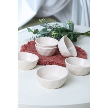 Set de boluri pentru aperitive (6 piese), L'essentiel Maison, 275KRM2428, Antibacterian, Alb