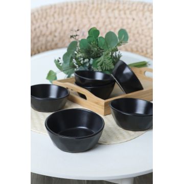 Set de boluri pentru aperitive (6 piese), L'essentiel Maison, 275KRM2429, Antibacterian, Negru