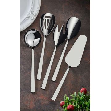 Set de servire (5 piese), L'essentiel Maison, 207PLM1201, Linguriță pentru sos: 24, 4,5 cm, Argintiu