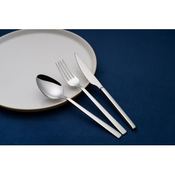 Set de tacâmuri (18 bucăți), L'essentiel Maison, 294HRO1118, Furculiță de masă: 21 x 2,5 cm (6 bucăți), Crom