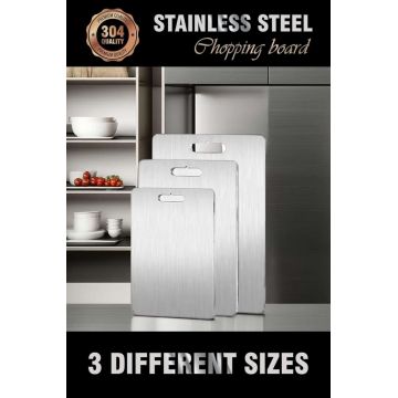 Set de tocătoare, Hermia, 346GST1104, Curățare ușoară, Argintiu