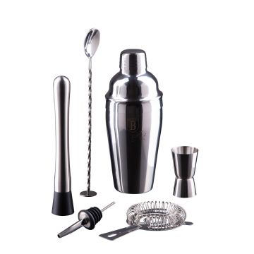 Set mix pentru cocktail 6 piese Berlinger Haus, Eternal, 550 ml, inox 18/10, argintiu
