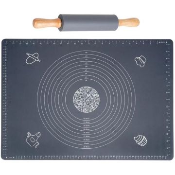 Set pentru Framantat si Modelat Aluat, din Silicon, Sucitor si Placa 64 x 45 cm