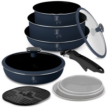 Set pentru gatit Berlinger Haus, Deep Sea, 10 piese, aluminiu, albastru mat/gri