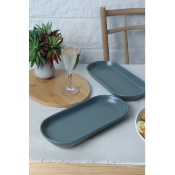 Set plăci de serviciu (2 bucăți), L'essentiel Maison, 275KRM2530, Antibacterian, Verde Mat