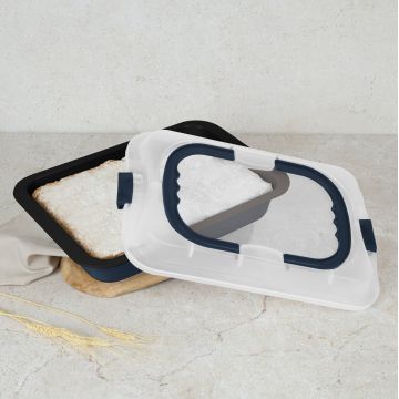 Tava cu capac Berlinger Haus, Deep Sea, 36x24.5x5.5 cm, otel carbon/plastic, albastru mat