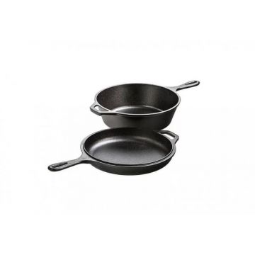 Tigaie din Fonta cu Capac, 26.5 cm, Perfect Home