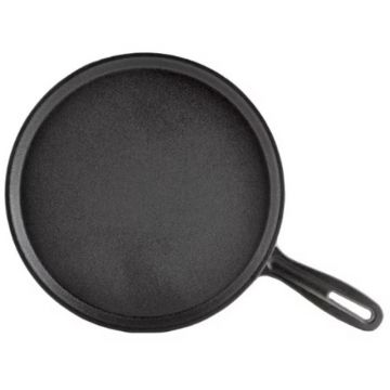 Tigaie din Fonta pentru Clatite, 28 cm, Neagra, Perfect Home