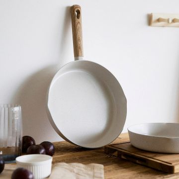 Tigaie Loreburn, Homla, 28 cm, aluminiu/inox, ecru/bej