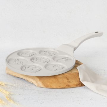 Tigaie pentru clatite, 7 forme animale Berlinger Haus, Sahara, 26 cm, aluminiu turnat, crem mat