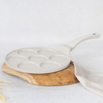Tigaie pentru clatite, 7 forme Berlinger Haus, Sahara, 26 cm, aluminiu turnat, crem mat