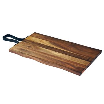 Tocator cu maner, din lemn de acacia, 39 x 22 cm, Grosime 1,5 cm - Zokura