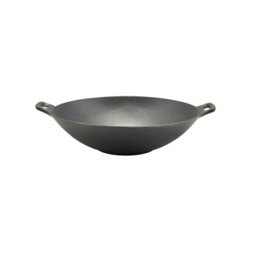 Wok Fonta, Suprafata Antiaderenta si Maner Ergonomic, 31 cm, Negru, Perfect Home