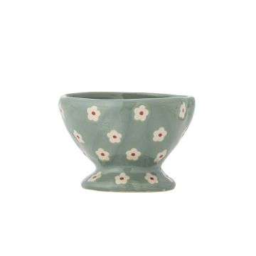 Bol, Bloomingville, Nini Flowers, 9x6.5 cm, 170 ml, ceramica, albastru