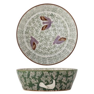 Bol salata, Bloomingville, Hezha, 28x9 cm, 3.35 L, ceramica, verde