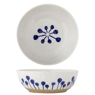 Bol salata, Bloomingville, Linora, 28x9 cm, ceramica, albastru