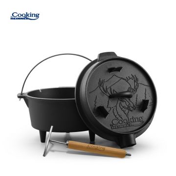 Ceaun cu capac Nature, Cooking by Heinner, 31.5x17 cm, 9 L, fonta, negru