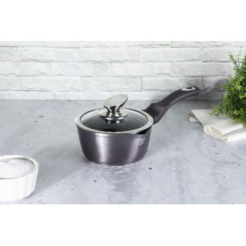 Cratita cu capac Berlinger Haus, Carbon Pro, 16 cm, 1.2 L, aluminiu forjat, gri inchis