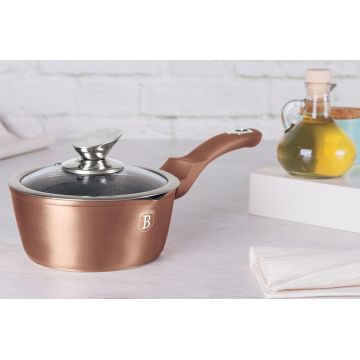 Cratita cu capac Berlinger Haus, Rose Gold, 16 cm, 1.2 L, aluminiu forjat, roz