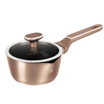 Cratita cu capac Kikoza , Kikoza Milano, 16 cm, 1.2 L, aluminiu forjat, roz