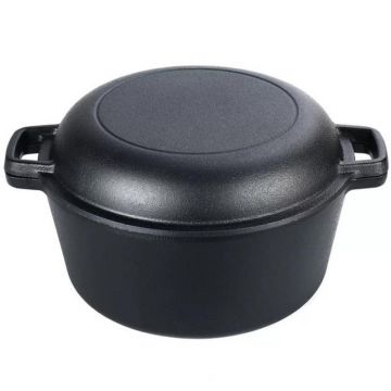 Cratita din Fonta cu Capac, 26 cm, 5 l, Perfect Home