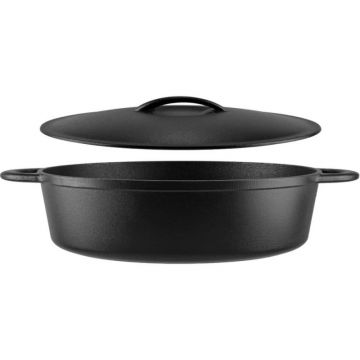 Cratita pentru Prajit, Fonta, 30 x 6 cm, Neagra, Perfect Home