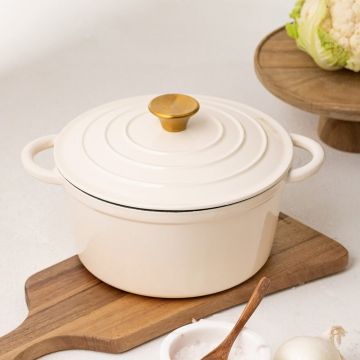 Oala Andreas, Homla, 24 cm, 4 L, fonta, crem